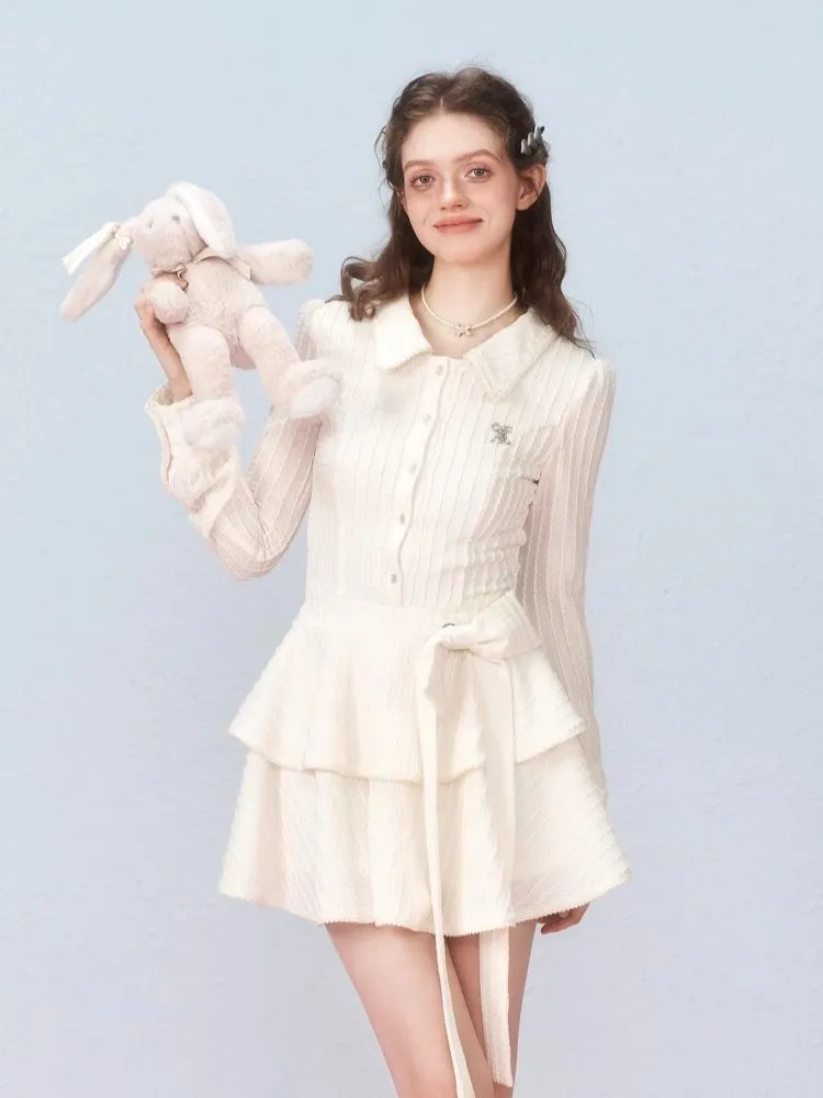 Long Sleeve Bow Cake Dress【s0000006305】