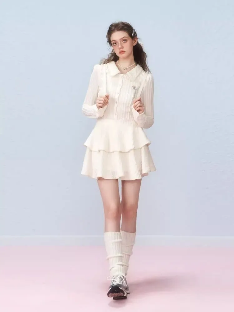 Long Sleeve Bow Cake Dress【s0000006305】