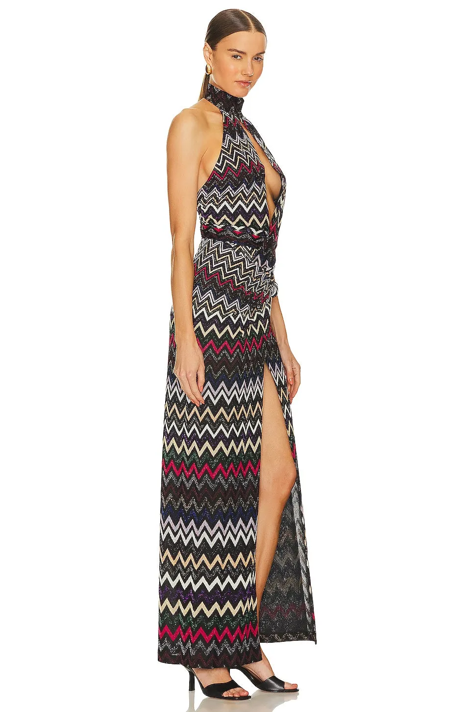 Missoni Long Dress, Multi Tones Lame' With Black Base