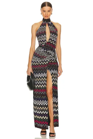 Missoni Long Dress, Multi Tones Lame' With Black Base