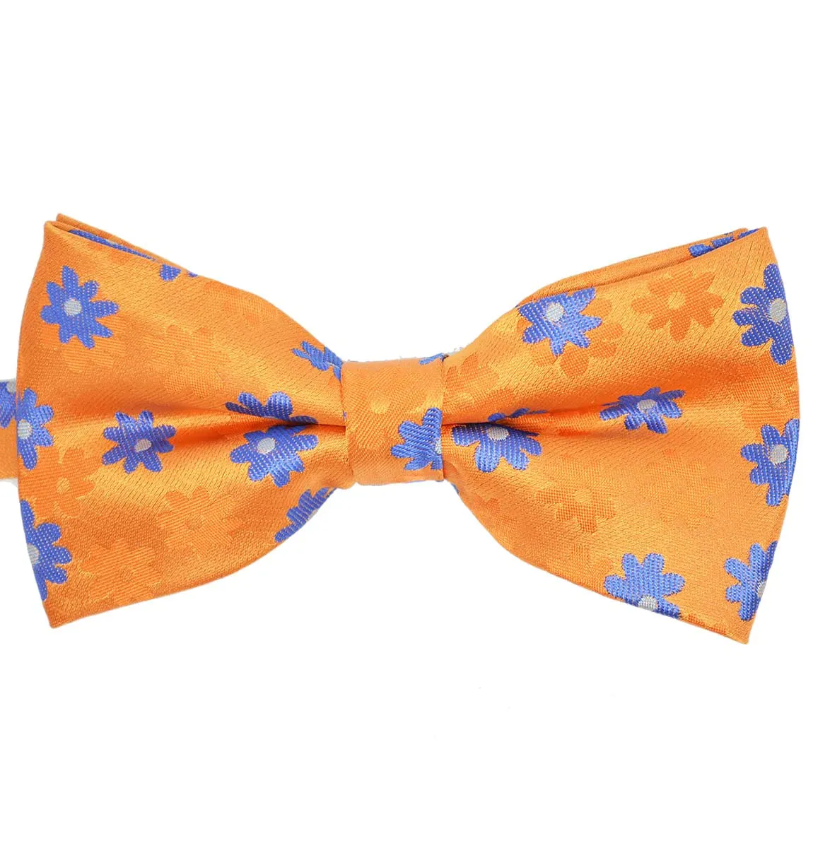 Orange Floral Patterned Bow Tie