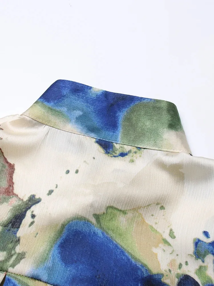 Pre Order:  Marbled Bowknot Collar Midi Dress