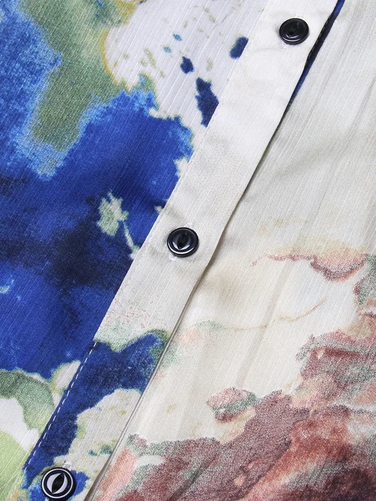 Pre Order:  Marbled Bowknot Collar Midi Dress