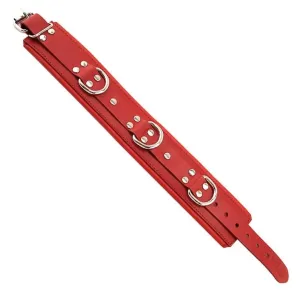 Rouge Garments Adjustable Red Padded Collar with D-rings