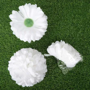 Silk Chrysanthemum Flowers - White - 12 Pack