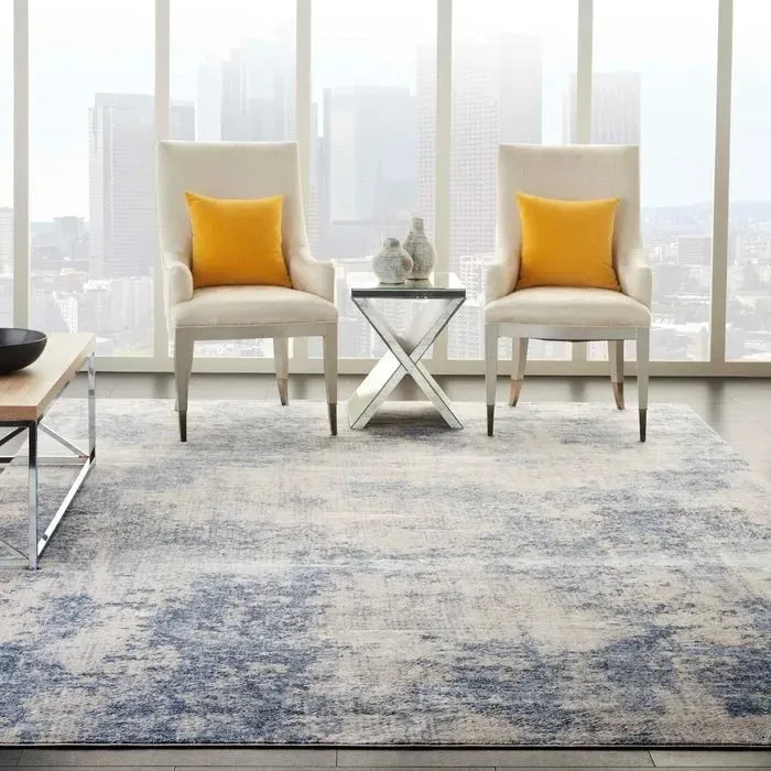 Silky Textures SLY01 Ivory/Blue Rug