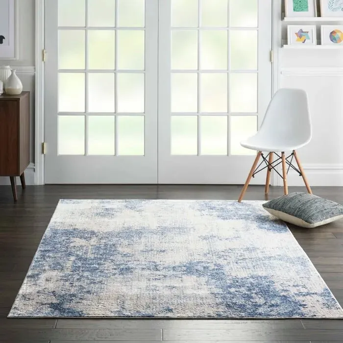Silky Textures SLY01 Ivory/Blue Rug
