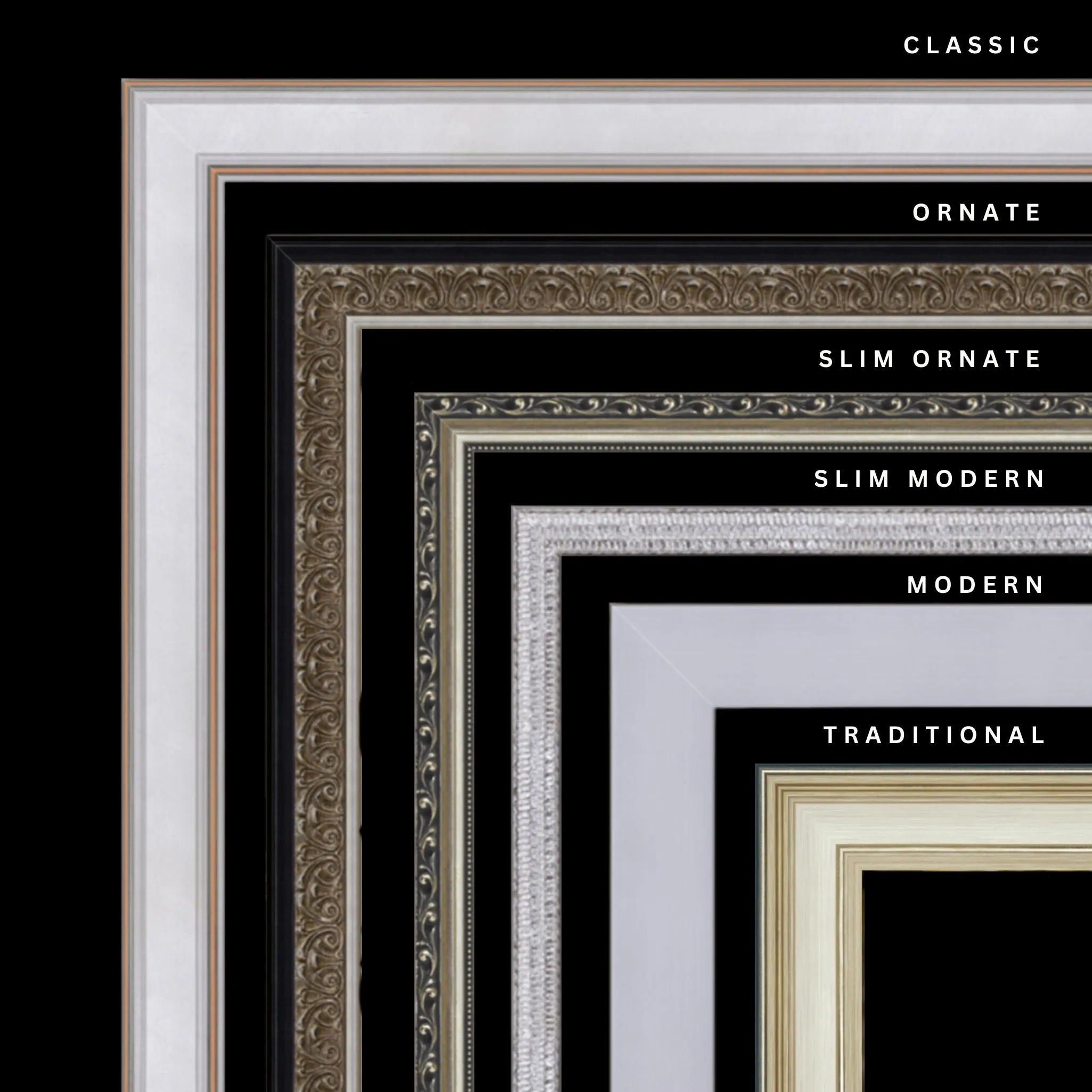 Silver 12x40 Picture Frame Ornate Traditional Classic Antique