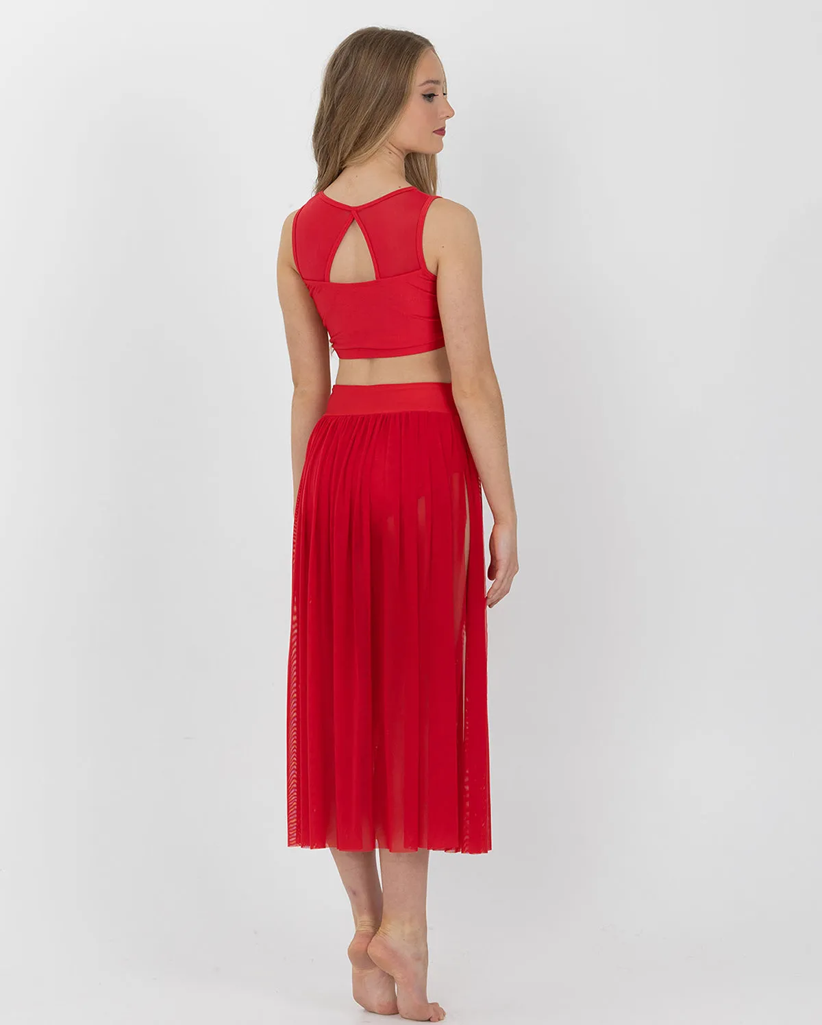 Studio 7, VISION MESH SKIRT, Red, Childs, CHSK11