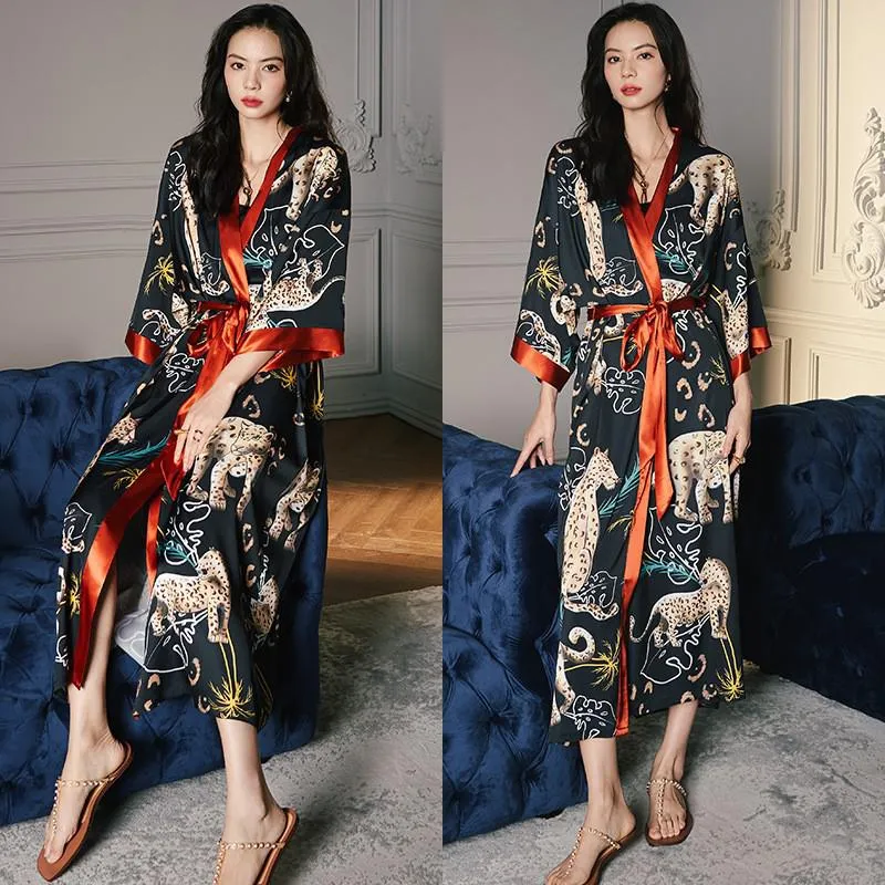 TEEK - Print Flower Long Robe Loungewear
