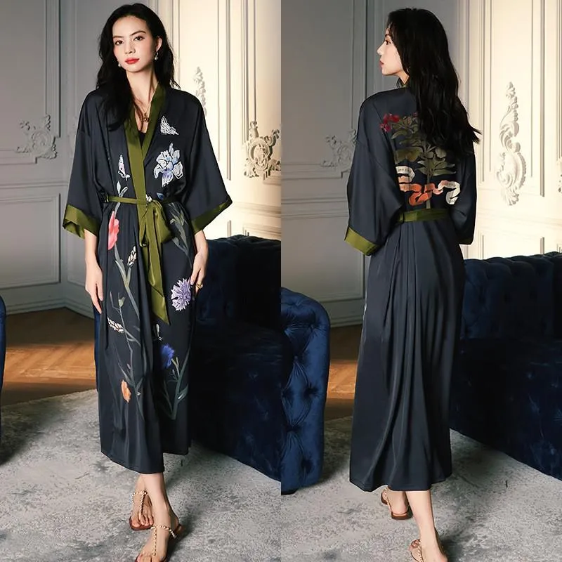 TEEK - Print Flower Long Robe Loungewear
