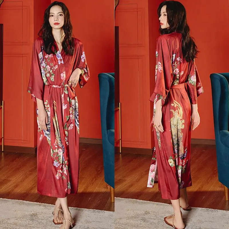TEEK - Print Flower Long Robe Loungewear