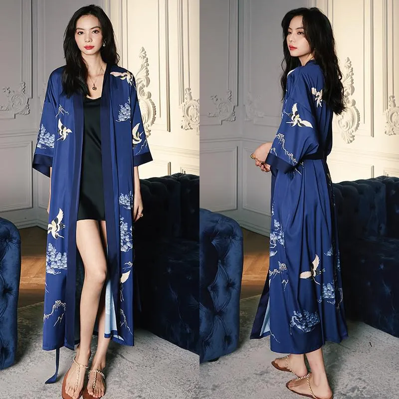 TEEK - Print Flower Long Robe Loungewear
