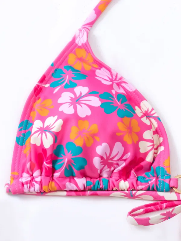 TEEK - Triangle Cup Printed Lace-Up Bikini