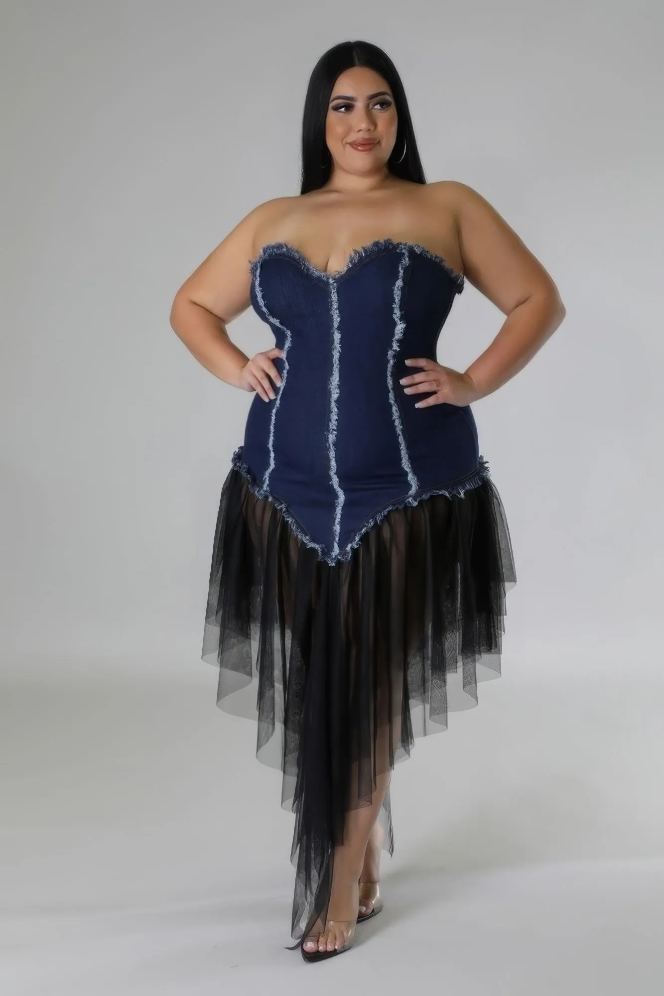 Tulle Women's Plus Size Denim Dress