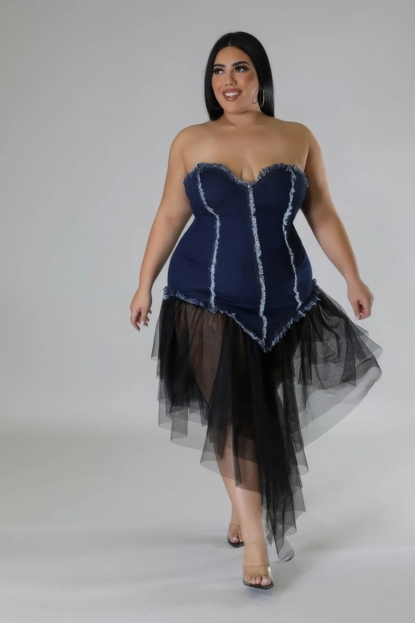 Tulle Women's Plus Size Denim Dress