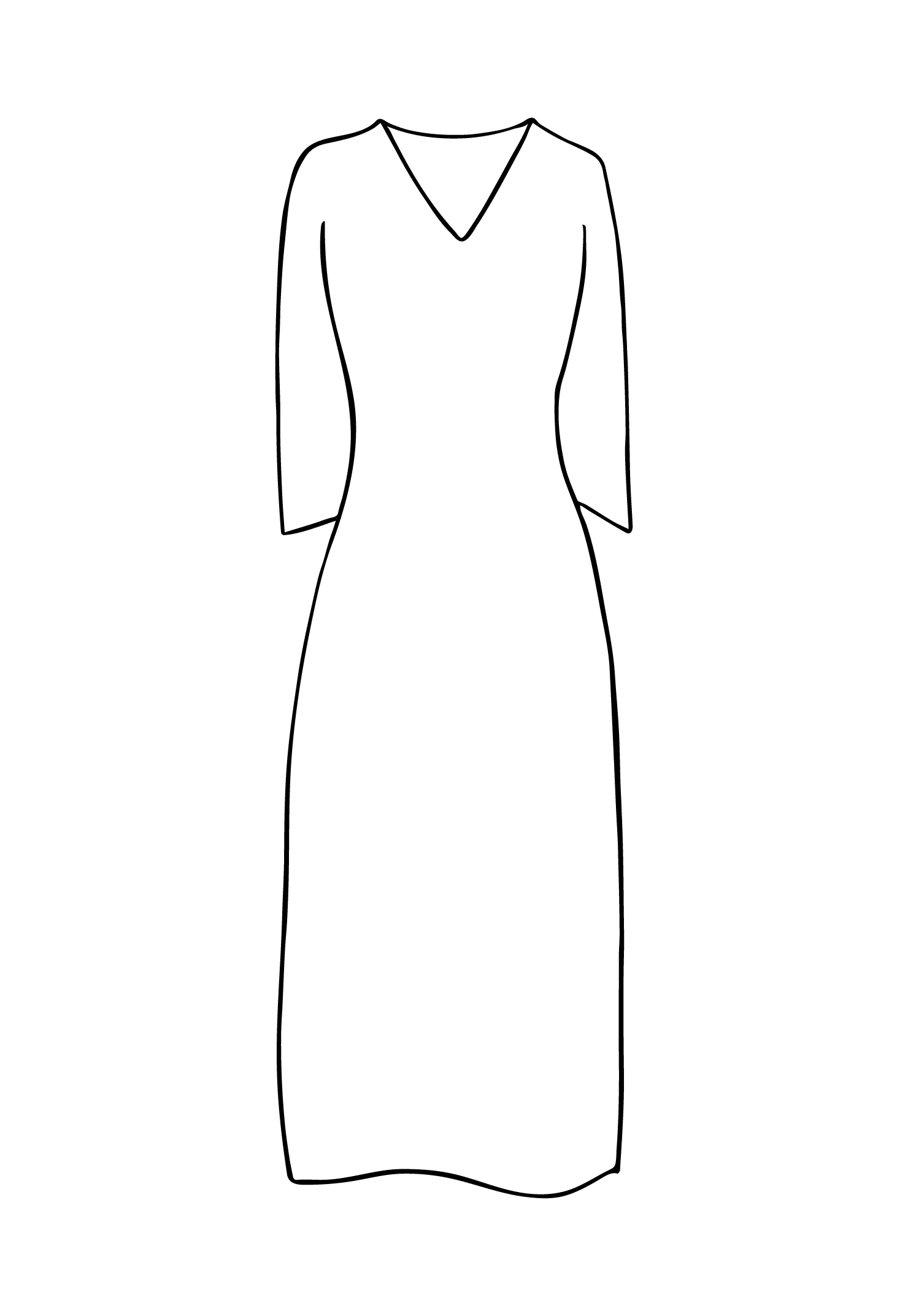 V Neck Kaftan in Dusty Blue